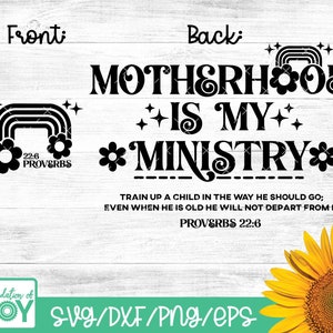 Motherhood is my ministry svg, Groovy Mom svg, Christian Mom, Religious Mother, Trendy Christian Design, Cricut and Silhouette files