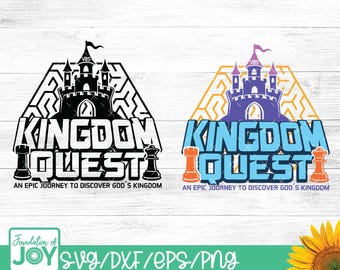 Kingdom Quest VBS png, Vacation Bible School shirt, maze art, chess pieces png, God's Kingdom png, color png, Discover God's Kingdom svg