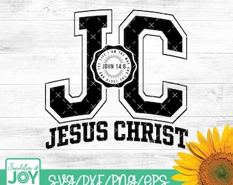 Jezus Christus collegiale belettering, varsity-letters, ik ben de manier waarop de waarheid en het leven svg, John 14:6 png, bijbelvers, png