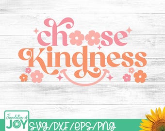 Elige la amabilidad PNG SVG, Diseño de camiseta de mujer de moda, Sé amable, Frase inspiradora de moda PNG, SVG positivo bohemio, Difunde la amabilidad