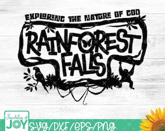 Rainforest Falls svg, Vacation Bible School, 2026, VBS png, Church Summer Camp, Jungle theme svg, Christian Tshirt design, Vbs Tshirt
