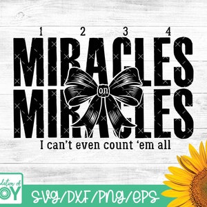 Miracles sur des miracles Svg Png, chemise chrétienne rétro Coquette, citations Svg de verset de la Bible, Svg inspirant, coupe motivante, chemise chrétienne