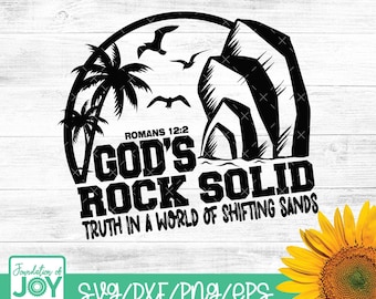 Vacation Bible School svg, VBS svg, Bible Verse svg, Scripture svg, Rock solid svg, Christian summer camp, Cricut and SIlhouette Cut files