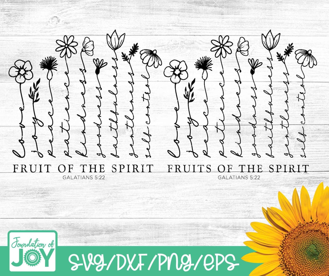 Fruits of the Spirit Svg, Wildflowers Svg, Bible Verse Svg, Religious