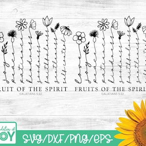 Frutti dello Spirito in formato SVG, Fiori di campo in formato SVG, Versetto della Bibbia in formato SVG, Religioso in formato SVG, Fiori in formato SVG, Scrittura in formato SVG, Christian Tshirt Design