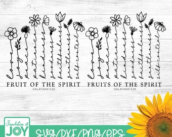 Fruits of the Spirit svg, Wildflowers svg, Bible Verse svg, Religious svg, Flowers svg, Scripture svg, Christian Tshirt Design