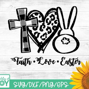 Fe Amor Pascua svg, Pascua svg, Conejo Conejo svg, Conejito de Pascua svg, Cruz svg, Amor svg, Pascua Jesús svg, Cricut y Silhouette Cut archivo