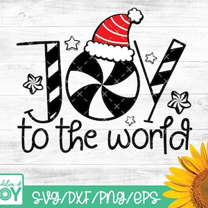 Alegría al mundo svg, Candy Cane svg, Peppermints svg, Christmas Carol svg, diseño de Navidad svg, Cricut y Silhouette Cut Files