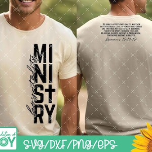 Ministerio de Hospitalidad (svg), Ministerio de la Iglesia (pg), Servirse unos a otros, Camisa religiosa para hombre, Camisa religiosa para mujer, Servir al Señor (svg) imagen 1