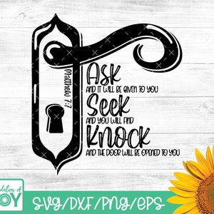 Ask Seek Knock Matthew 7:7 Door Drawing Abstract 