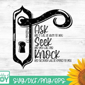 Ask Seek Knock Matthew 7:7 Door Drawing Abstract 