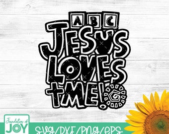 Jesus Loves Me SVG, Christian Shirts Cut File For Kids, Biblical Toddler Tee Design, Kids Church svg, Bible Verse PNG, Religious Child svg