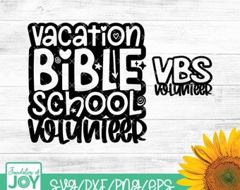 Vacation Bible School svg, Volunteer svg, VBS Volunteer, Church Camp T-Shirt Svg, Children's Ministry svg, Cricut and Sihouette Files