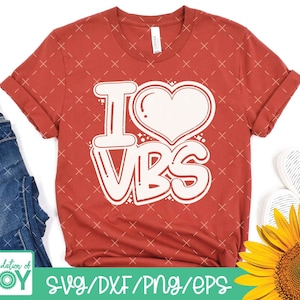 I Love VBS svg, Vacation Bible School svg, VBS Png, Church Camp, Christian Summer camp, Church Teacher, Cricut and Silhouette Cut files image 2