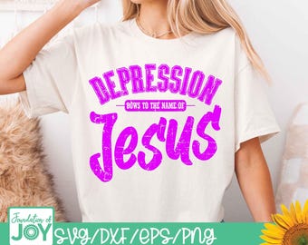 Hablo el nombre de Jesús svg, Depresión, Ansiedad, Fe, En el nombre de Jesús png, Letras universitarias, Diseño vintage universitario, Descarga digital