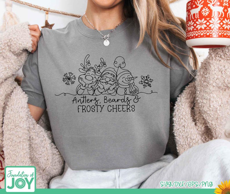 Christmas SVG Bundle, 4 Cute Santa Christmas Designs, Continuous Line ...