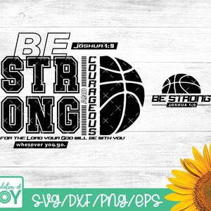 Baloncesto svg, Versículo bíblico de baloncesto, Deportes cristianos, Archivo de corte digital, Camiseta de baloncesto, SVG cristiano, Sé fuerte svg, Equipo svg