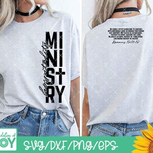 Ministerio de Hospitalidad (svg), Ministerio de la Iglesia (pg), Servirse unos a otros, Camisa religiosa para hombre, Camisa religiosa para mujer, Servir al Señor (svg) imagen 2