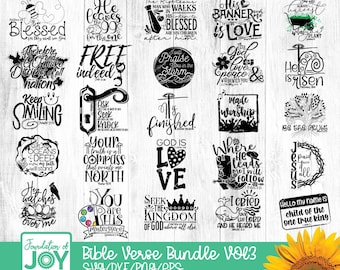Bibel-Vers-Svg-Bundle, christliches SVG-Bundle, 25 religiöses SVG, christliches Tshirt-Design, Cricut- und Silhouette-Schnittdateien