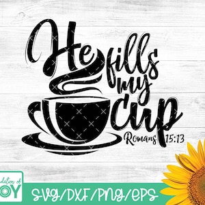 Riempie la mia tazza File di taglio - SVG DXF per Cameo, Cricut e Curio - Citazioni di caffè, Citazioni di amante del caffè - Verse SVG - Scrittura, decorativo