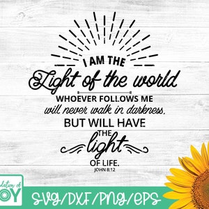 Eu sou a luz do mundo, versículo bíblico svg, cristão svg, versículo svg, religioso svg