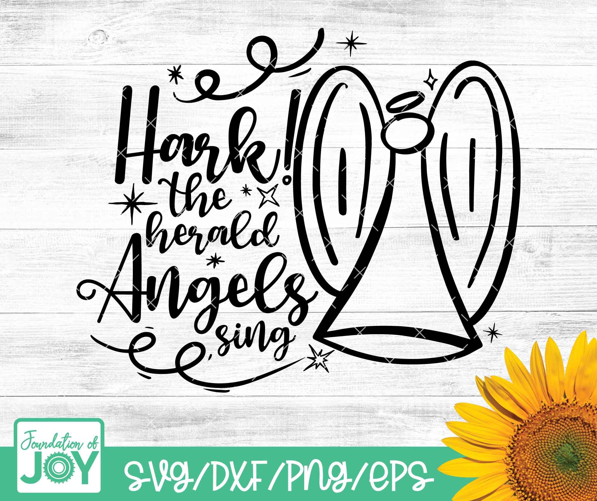 Hark the Herald Angels Sing Svg, Christmas Svg, Holiday Svg, Christmas Angel  Svg, Christmas Carol, Cut File Silhouette Svg Cricut Cut File - Etsy, image size:2000x1679