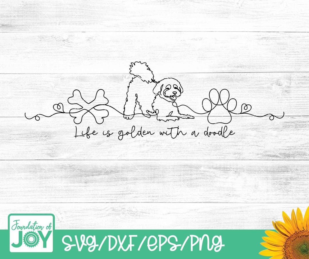 Goldendoodle Svg, Hand Drawn Designs, Life is Golden With a Doodle Png ...