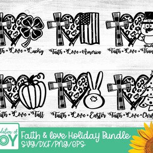 Faith and Love Bundle, Religious Bundle, Holiday Bundle, Christian Bundle, Thanksgiving svg, Svg Bundle, Christmas svg, Easter svg, Cricut