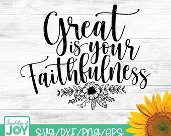 Great is Your Faithfulness, Lamentations 3:23 Bible Verse SVG Cut File, God's Great Love & Compassion, Faithful svg, Bible verses svg