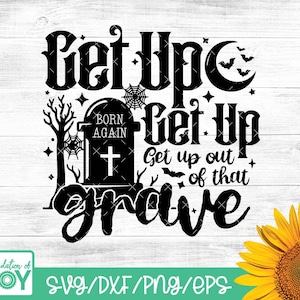Steh auf aus dem Grab-Svg, christliches Halloween-Svg, religiöses Halloween-png, Anbetung Musiktexte, Grabstein Halloween, digitaler Download