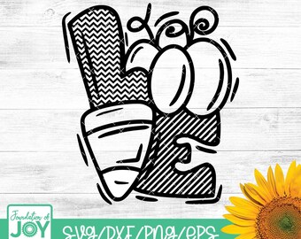 Love Halloween svg, Pumpkin svg, Candy Corn svg, Halloween candy svg, Cricut and Silhouette cut files