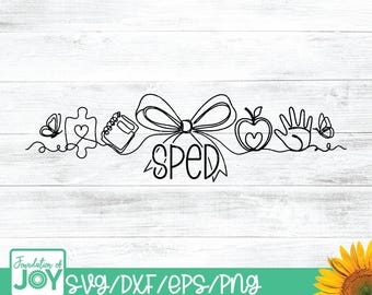 SVG de educación especial, PNG de educación especial, dibujo lineal continuo, SVG de pieza de rompecabezas, dibujo lineal de mariposa, PNG de manzana, SVG de mano, SVG de maestro de educación especial