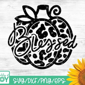 Gesegnet svg, Herbst gesegnet svg, Herbst Kürbis, gesegnet Herbst Kürbis, Herbst Kürbis, Leopard Print Kürbis, Cricut und Silhouette geschnitten Dateien
