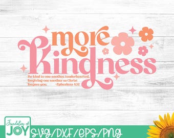 Más amabilidad PNG SVG, Diseño de camiseta de mujer de moda, Sé amable, Cita cristiana bohemia PNG, Boho positivo svg, Difunde la amabilidad, Versículo bíblico svg