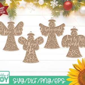 Laser geschnitten Engel, Laser Cut-Dateien, Weihnachten SVG, Laser Weihnachten SVG, Glowforge SVG, Weihnachtsengel, Engel Ornament Bundle svg