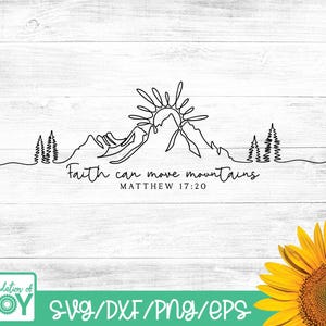 Faith Can Move Mountains Png, Christian Gift Png, Faith Png, Jesus Png, Bible Verse Png, Minimal Christian, Jesus Line art, Bible Verse Png