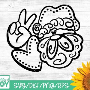 Peace Love Santa svg, Santa svg, Christmas svg, Love Christmas Svg, Love Santa svg, Santa Clause svg, Cricut and Silhouette Cut Files