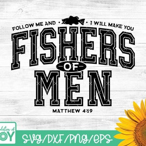 Fishers of Men Design SVG, Retro Christian Sublimation, Distressed Men's Bible Shirt PNG, Minimal Christian Dad PNG, Commercieel gebruik