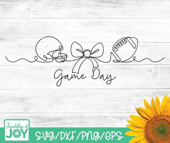 Football Gameday SVG, Football SVG, Football Digital Download, Continuous line art, Minimalist design png, Coquette Bow svg, Football Helmet