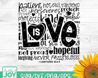 Love is patient, 1 Corinthians 13 SVG, bible verse svg, scripture svg, Christian shirts svg, love svg, Valentine’s Day svg, Christian VDAY