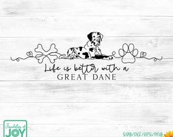 Life is Better with a Harlequin png, continuous line art, dog bones svg, dog paw svg, hearts svg, monoline art, dog mom shirt