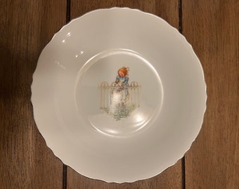 Holly Hobbie "Girl With Rose" pattern 7.5" soup bowl