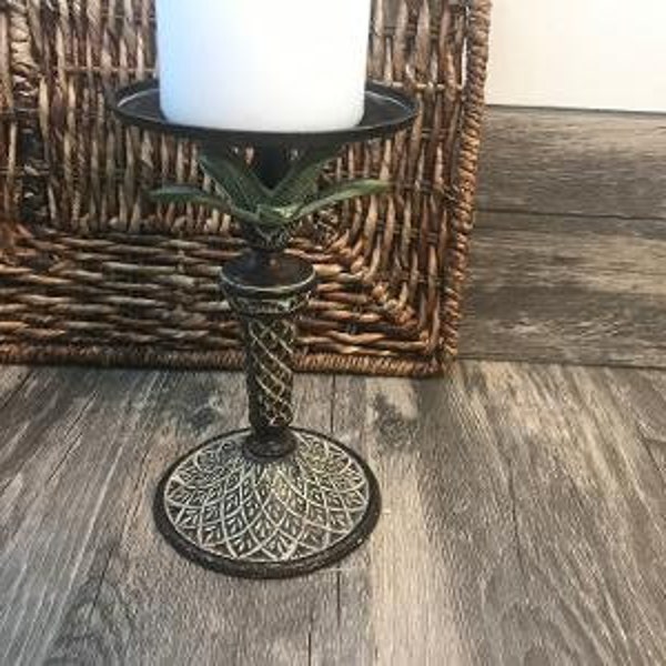 metal palm tree candle holder/ coconut tree/ tropical/ candle lighting/ earthy decor/ natural decor