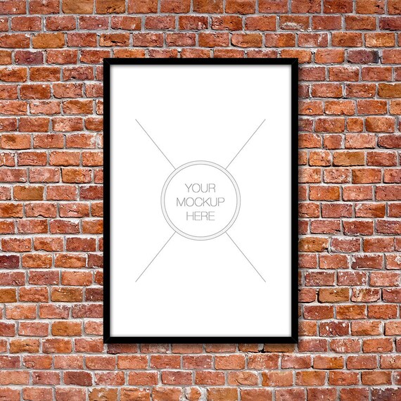 8x12 16x24 24x36 Vertical Black Frame Mockup On Red