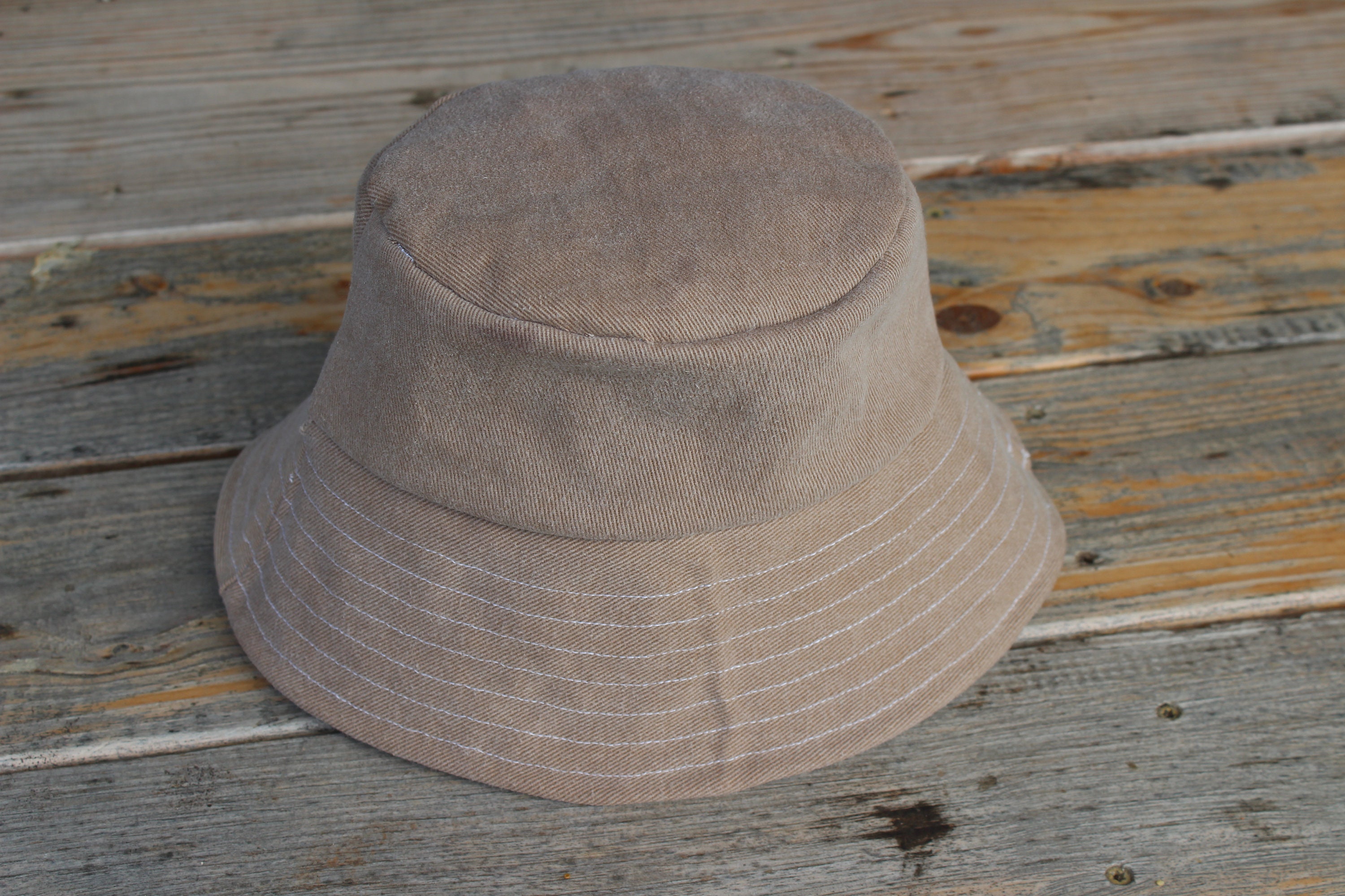 Khaki Bucket Hat 100 Upcycled Etsy