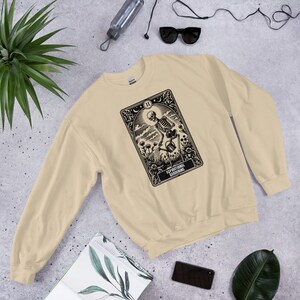 Sudadera unisex con divertido tarot de jardinero, regalo para amantes de las plantas, suéter con esqueleto de jardinero