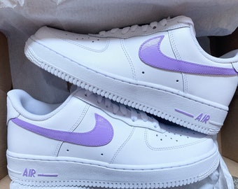 nike air force with purple tick