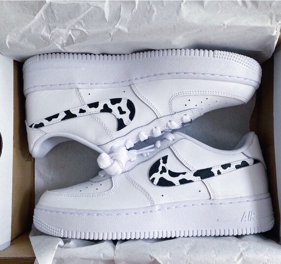 cow nike air force ones