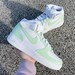 Sage Green Custom Air Force 1 Sneakers Low/Mid/High
