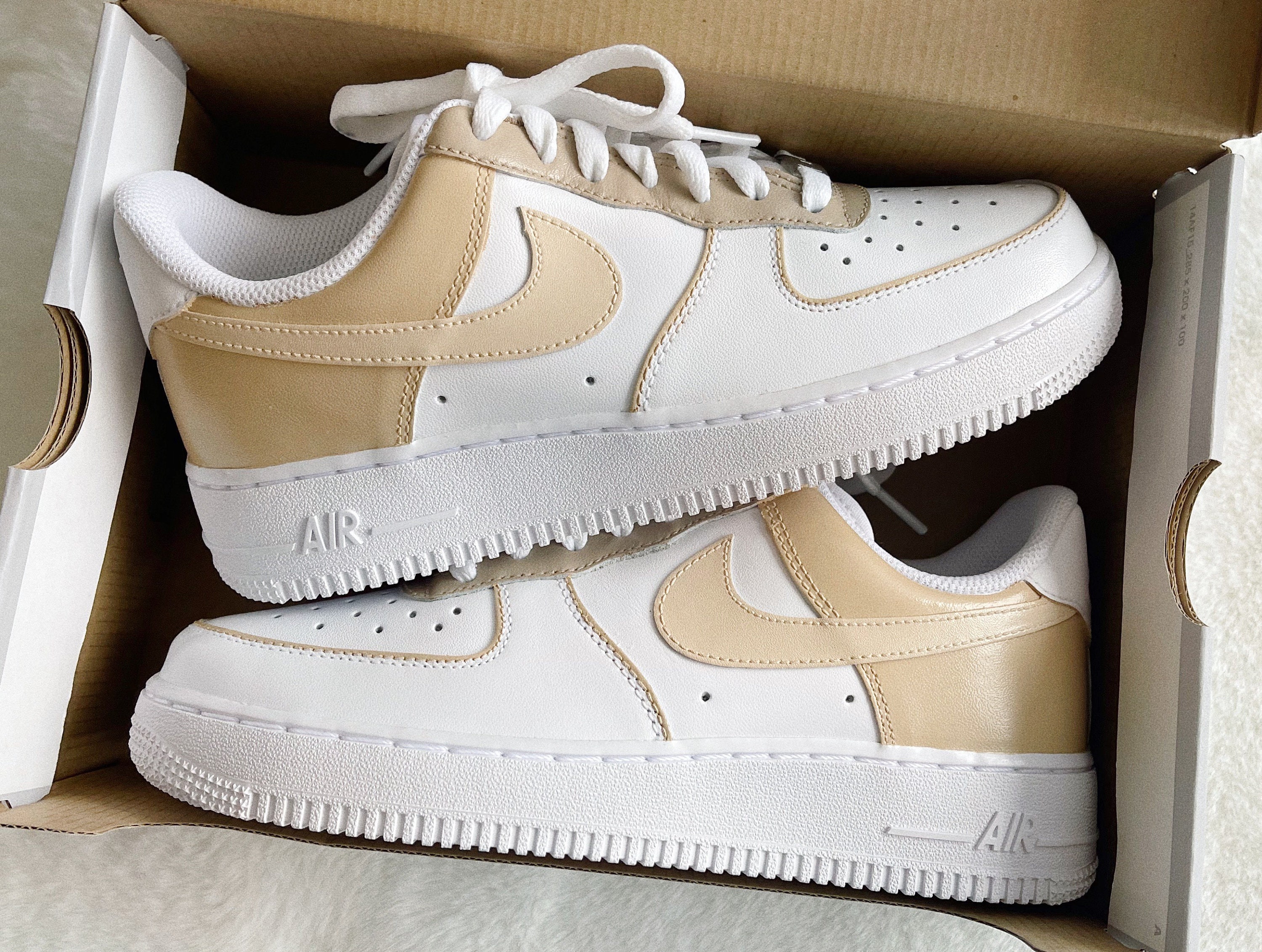air force 1 beige and brown